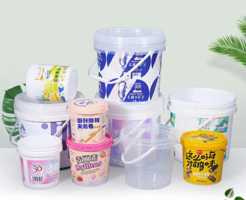 Gładkie plastikowe wiadra okrągłe w różnych pojemnościach z dostosowalnym logo