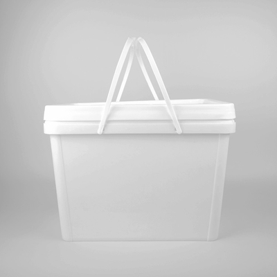 Kwadratowe wiadro Białe plastikowe wiadro 20L z pokrywką