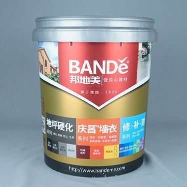 Wytrzymały plastikowy wiadro do farby z żółtą pokrywką i trwałość