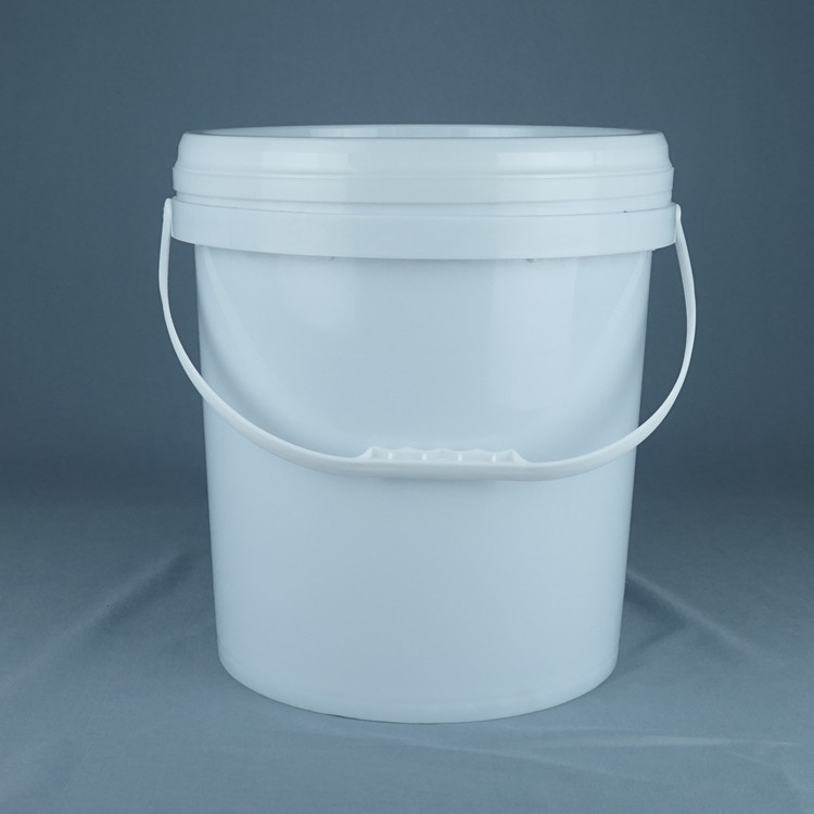 Zestawialny wiadro z tworzyw sztucznych klasy spożywczej z pokrywą i uchwytem biały, poddawany recyklingowi od -40 do 180 ° F