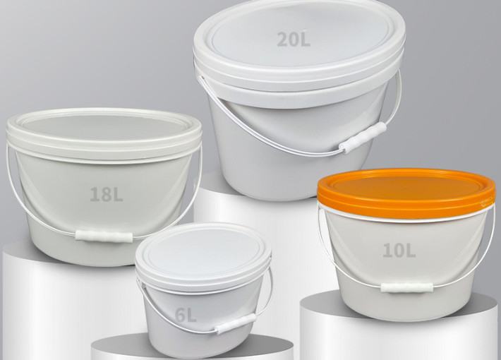 Konfigurowalne owalne plastikowe wiadro PP / HDPE z IML lub termotransferem lub sitodrukiem