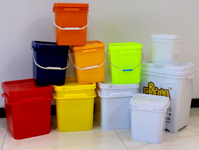 Odporne na działanie chemiczne białe kwadratowe plastikowe wiadra z drukiem IML dla trwałego przechowywania
