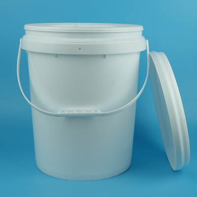 Okrągły plastikowy bęben o pojemności 19 kg z uchwytem i pokrywką na farbę