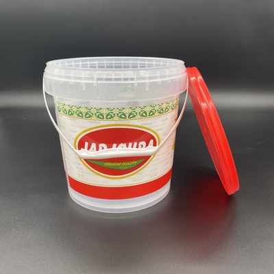 Ekologiczne okrągłe małe plastikowe wiadra do żywności na przekąski i orzechy