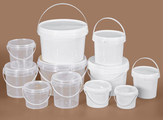 00,8-1,5 mm grubości okrągły plastikowy wiadro z plastikowym / metalowym uchwytem