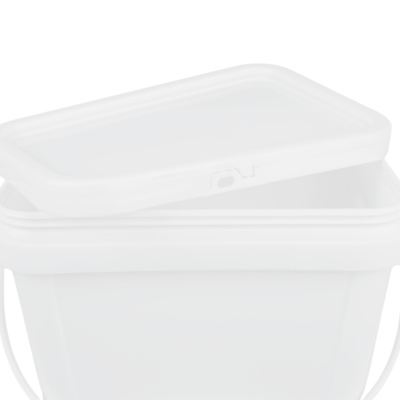 Wiadro kwadratowe z tworzywa sztucznego przeznaczone do kontaktu z żywnością z IML/termotransferem/sitodrukiem 1,2 kg