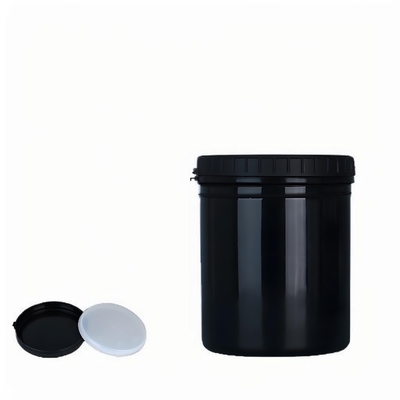 Ekologiczny słoik z tworzywa sztucznego z klapką i dnem w jednym kawałku, nadający się do recyklingu