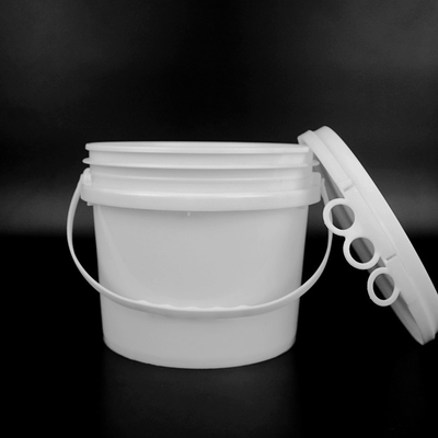 1 galon 19 * 17 * 17,2 cm okrągłe plastikowe wiadro białe z plastikowym uchwytem