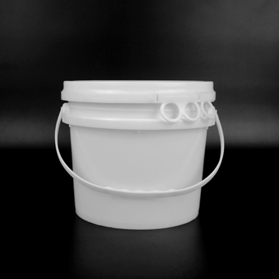 1 galon 19 * 17 * 17,2 cm okrągłe plastikowe wiadro białe z plastikowym uchwytem