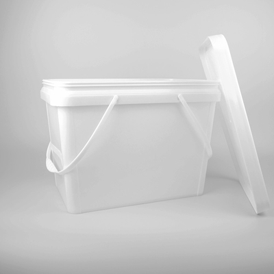 Kwadratowe wiadro Białe plastikowe wiadro 20L z pokrywką