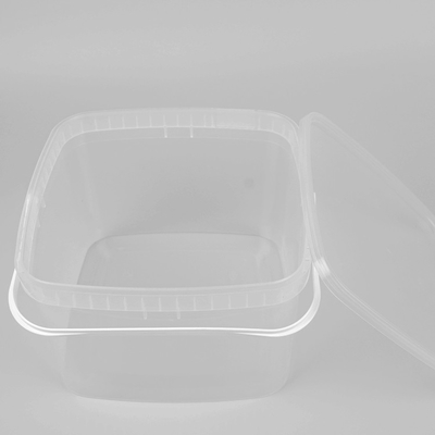 OEM ODM Welcome 3L przezroczyste plastikowe wiadro Jasne kwadratowe wiadro do ciast spożywczych
