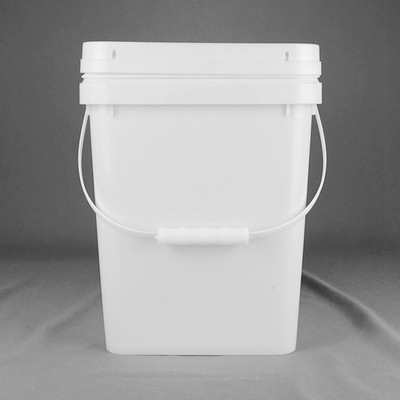 Chemioprzeciwstawny biały kwadratowy plastikowy wiadro z uchwytem i pokrywą